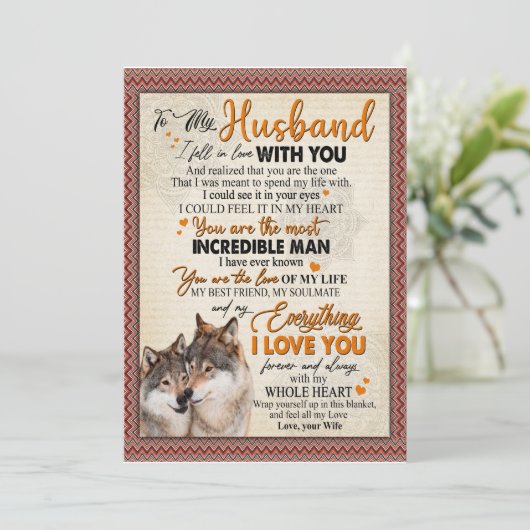 Invitation Cadeau pour mari | Lettre à mon mari de la part de (Debout devant)