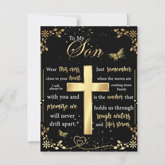 Invitation Cadeau pour mon fils, amoureux de papillon, lettre (Devant)