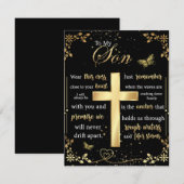 Invitation Cadeau pour mon fils, amoureux de papillon, lettre (Devant / Derrière)