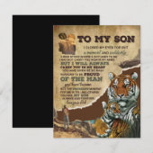 Invitation Cadeau pour mon fils,Amoureux du tigre,Lettre à mo (Devant / Derrière)