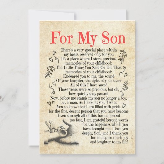 Invitation Cadeau pour mon fils | Merci d'avoir ajouté autant (Devant)