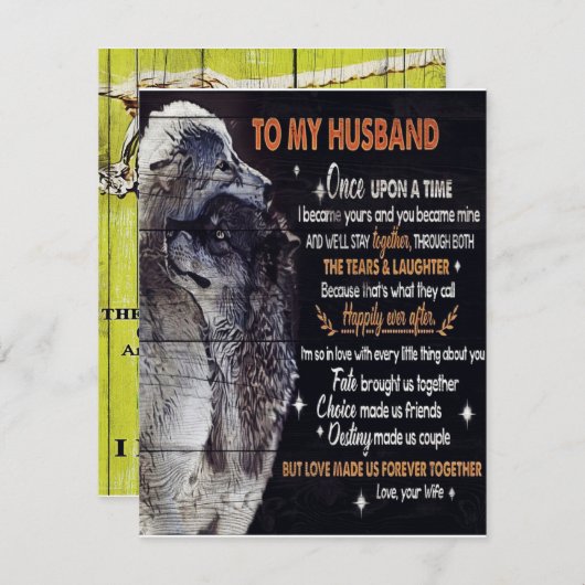Invitation Cadeau pour mon mari, Cadeau personnalisé (Devant / Derrière)