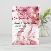 Invitation Cadeau rose 100e anniversaire (Debout devant)