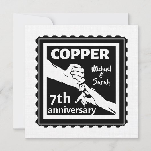 Invitation cadeau traditionnel de 7e anniversaire de mariage (Devant)