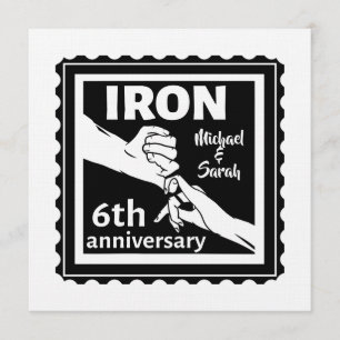 Invitation cadeau traditionnel de fer pour le 6ème anniversai