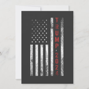 Invitation Cadeau Trump 2024 Drapeau Américain Distressed Vin