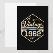 Invitation Cadeau vintage 1962 Est 59e anniversaire (Devant / Derrière)