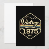 Invitation Cadeau vintage 1975 Est 46e anniversaire (Devant / Derrière)