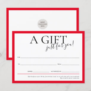 Invitation CADEAU VOUCHER élégant affaires chic audacieux rou
