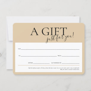 Invitation CADEAU VOUCHER élégant champagne d'affaires modern