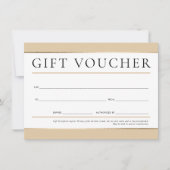 Invitation CADEAU VOUCHER moderne élégant champagne d'affaire (Devant)