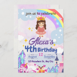 Invitation Cadeaux d'anniversaire pour enfants de fille arc-e