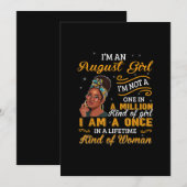 Invitation Cadeaux d'anniversaire pour femmes noires en août (Devant / Derrière)