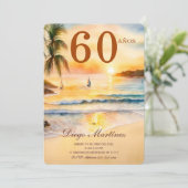 Invitation Cadeaux d'anniversaire pour un homme de 60 ans (Debout devant)