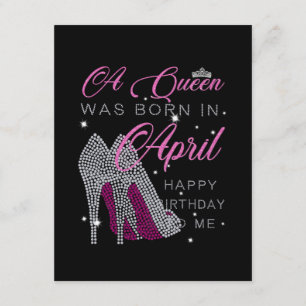 Invitation Cadeaux d'anniversaire Une reine est née en avri