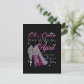 Invitation Cadeaux d'anniversaire| Une Reine Est Née En Avril (Debout devant)