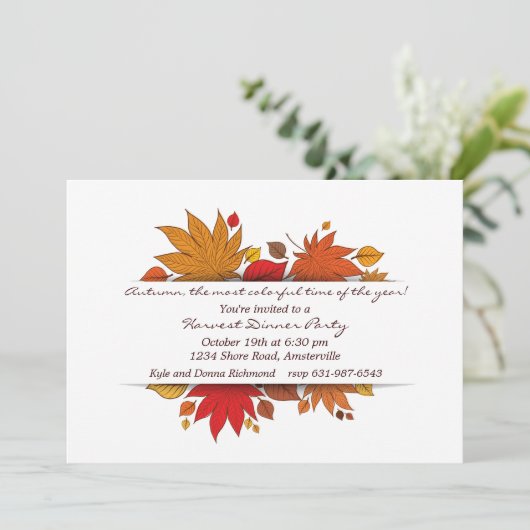 Invitation cadeaux d'automne (Debout devant)