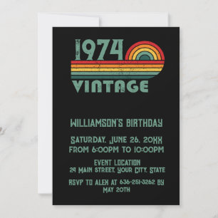 Invitation Cadeaux de 50e anniversaire vintages personnalisés