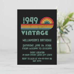 Invitation Cadeaux de 75e anniversaire vintages personnalisés
