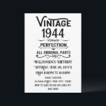 Invitation Cadeaux de 80e anniversaire vintages personnalisés<br><div class="desc">Vous pouvez ajouter un peu d'originalité avec cette édition limitée, qualité premium, et original, classe, rétro et d'apparence vintage conception graphique d'anniversaire avec une police de typographie cool. C'est une excellente idée cadeau pour les hommes, les femmes, les maris, les épouses, les petites amies et les petits amis qui vont...</div>