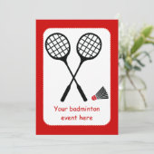 Invitation Cadeaux de badminton, raquette et billetterie pers (Debout devant)