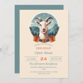 Invitation Cadeaux de chèvre de Noël (Devant / Derrière)