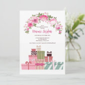 Invitation Cadeaux de douche et fleurs (Debout devant)