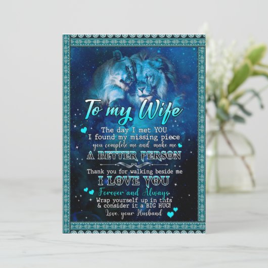 Invitation Cadeaux de femme | Lettre À Ma Femme Amour Du Mari (Debout devant)