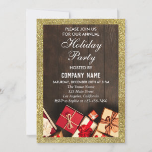 Invitation Cadeaux de fête de vacances de la compagnie festiv