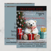 Invitation Cadeaux de garde d'ours Fête de Noël annuelle (Devant / Derrière)