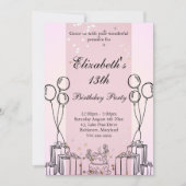 Invitation Cadeaux de gâteaux mignons Thème d'anniversaire Mo (Devant)