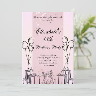Invitation Cadeaux de gâteaux mignons Thème d'anniversaire Mo