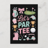 Invitation Cadeaux de golfeuse coquette Let's Par Tee (Devant)