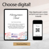 Invitation Cadeaux de mariage Liste de voyage Fonds de lune d