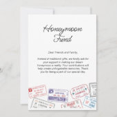 Invitation Cadeaux de mariage Liste de voyage Fonds de lune d (Devant)