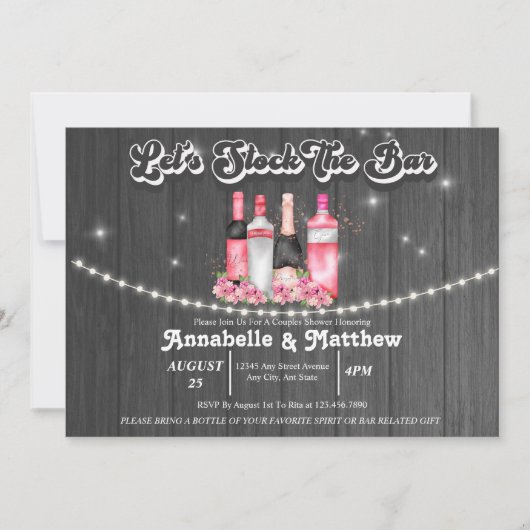 Invitation Cadeaux de mariage pour couple | Approvisionnez le (Devant)