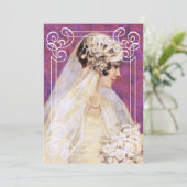 Invitation Cadeaux de Mariage Vintage Mariée avec cadre (Debout devant)