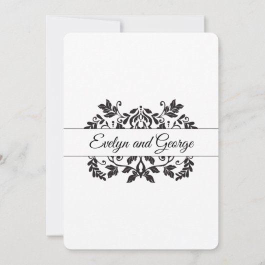 Invitation Cadeaux de mariage Voiture Ancienne et Damassé 50e (Dos)