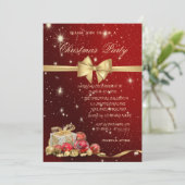 Invitation Cadeaux de Noël élégants,Ruban, Rouge,Fête de Noël (Debout devant)