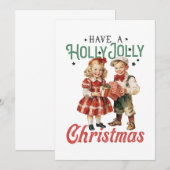 Invitation Cadeaux de Noël Ont Un Noël Holly Jolly (Devant / Derrière)