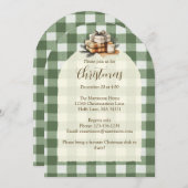 Invitation Cadeaux de Noël rustiques bougie verte En vichy ar (Devant / Derrière)