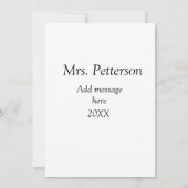 Invitation cadeaux de rentrée scolaire pour professeur avec a (Dos)