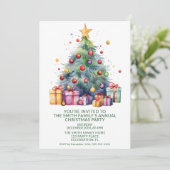 Invitation Cadeaux de sapin de Noël, fête verte (Debout devant)