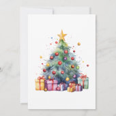 Invitation Cadeaux de sapin de Noël, fête verte (Dos)