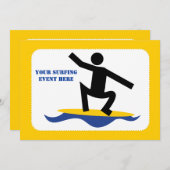 Invitation Cadeaux de surf, surfer sur sa planche de surf (Devant / Derrière)
