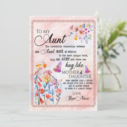 Invitation Cadeaux de Tante | Lettre à Ma Tante Amour de Nièc (Debout devant)