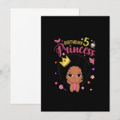 Invitation Cadeaux drôles de princesse pour enfants de 5 ans (Devant / Derrière)