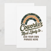 Invitation Cadeaux Drôles pour Collègues de Travail Prévus Po (Devant / Derrière)