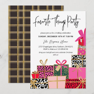 Invitation Cadeaux élégants Fête des choses préférées Vacance