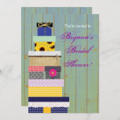 Invitation Cadeaux empilés rustiques Fête des mariées Invitat (Devant / Derrière)